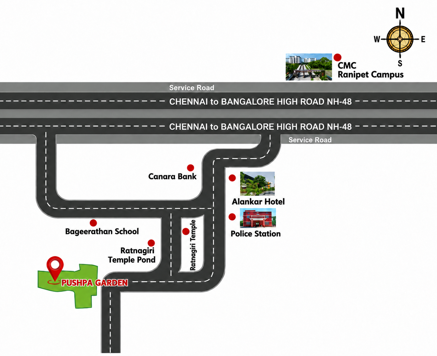 Pushpa Garden Location Key Plan Route Map