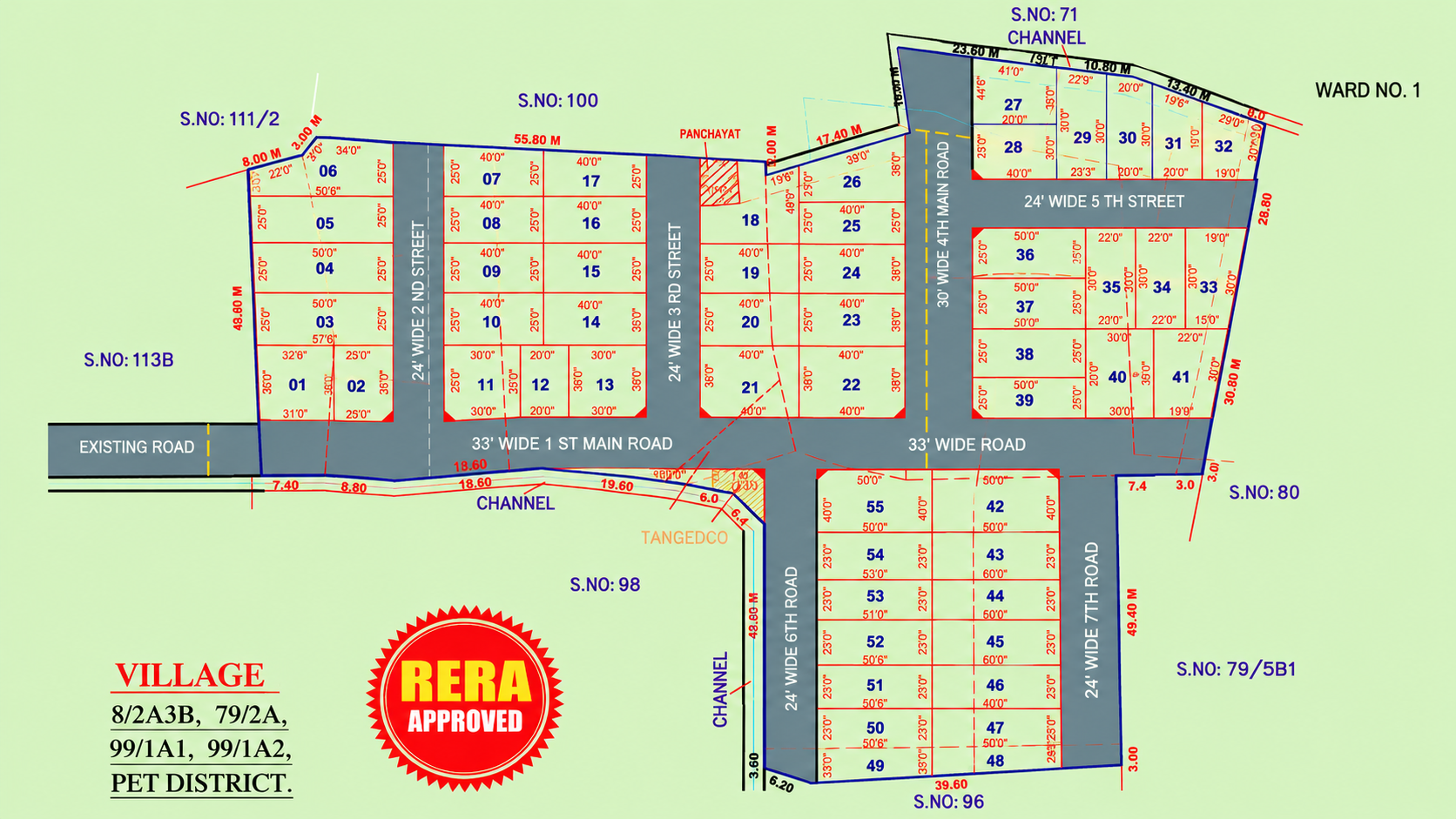 Pushpa Garden Approved Master Plan Layout with Plot Numbers